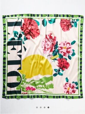 New! Anthropologie Color Icon Flower 28” Neck Bag Hair Scarf NWT